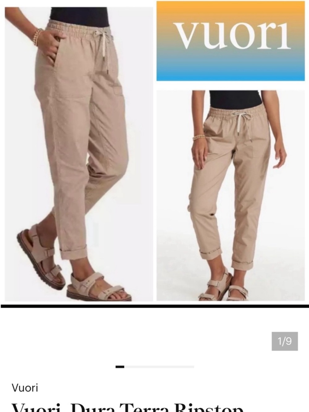 Vuori Drawstring Chinos in Light Tan
